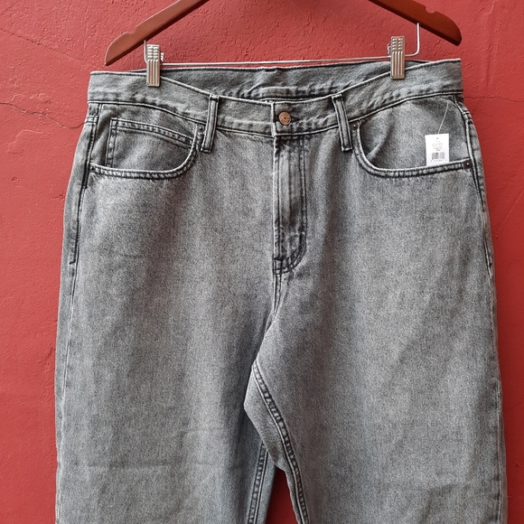 GAP Barrel Jean High Rise Gray Wash Plus 33 16 NEW Washed Black - Picture 4 of 14